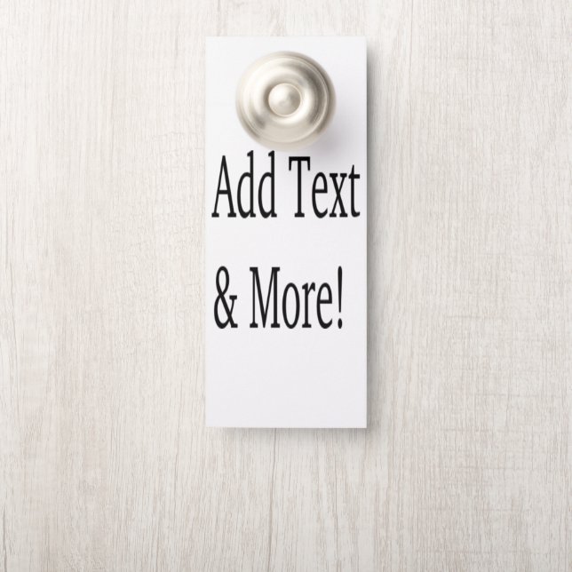 Add Text & More! Customize Your Own Personalized Door Hanger (On Knob)