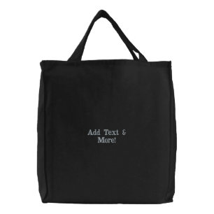 Add Text & More! Customize Your Own Personalized Embroidered Tote Bag