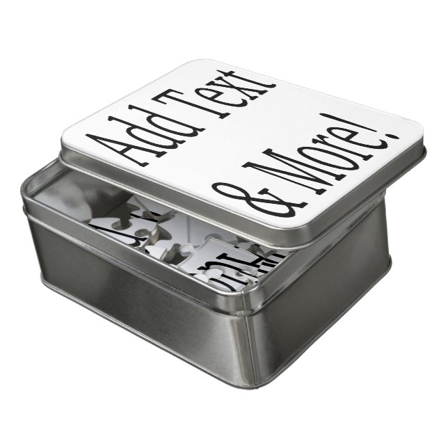 Add Text & More! Customize Your Own Personalized Jigsaw Puzzle (Lid Open)