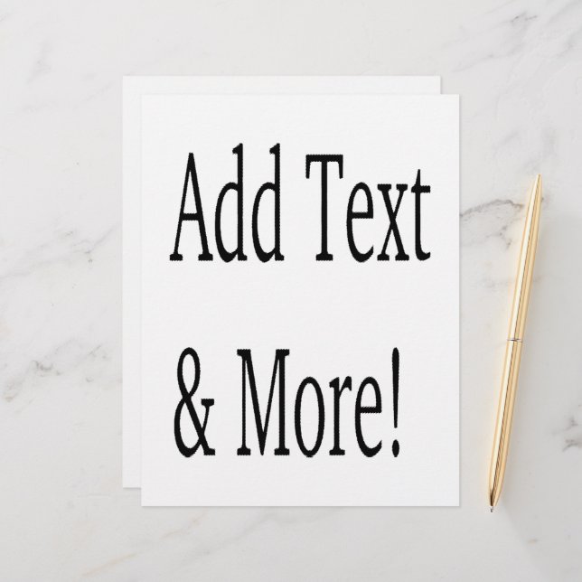 Add Text & More! Customize Your Own Personalized Letterhead (Front/Back In Situ)