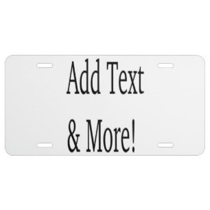 Add Text & More! Customize Your Own Personalized License Plate