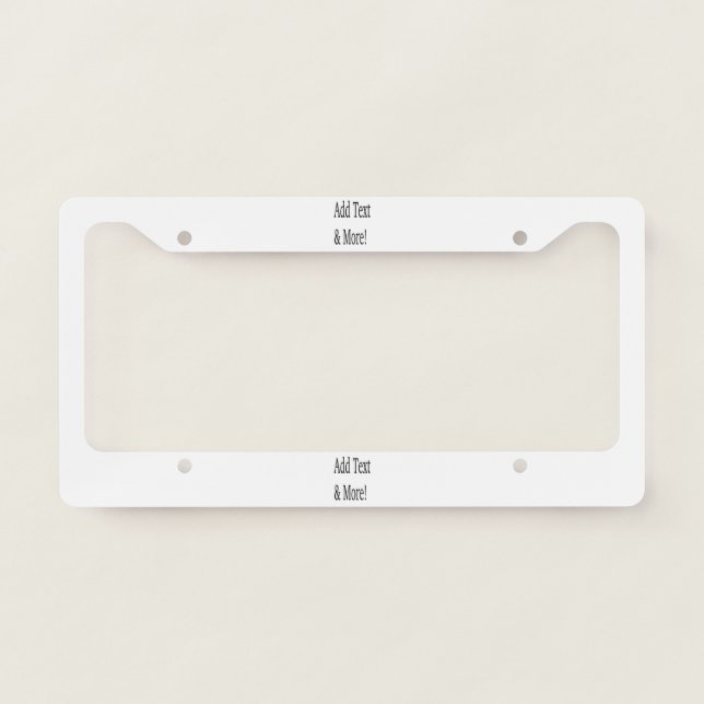 Add Text & More! Customize Your Own Personalized License Plate Frame (Front)