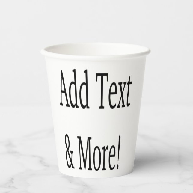 Add Text & More! Customize Your Own Personalized Paper Cups (Front)