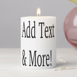 Add Text & More! Customize Your Own Personalized Pillar Candle