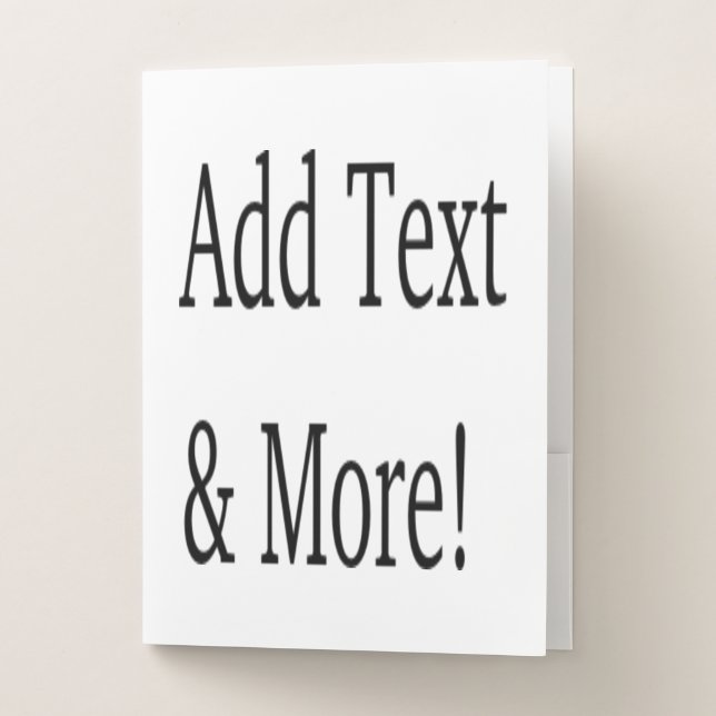Add Text & More! Customize Your Own Personalized Pocket Folder (Front)