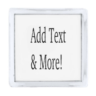 Add Text & More! Customize Your Own Personalized Silver Finish Lapel Pin