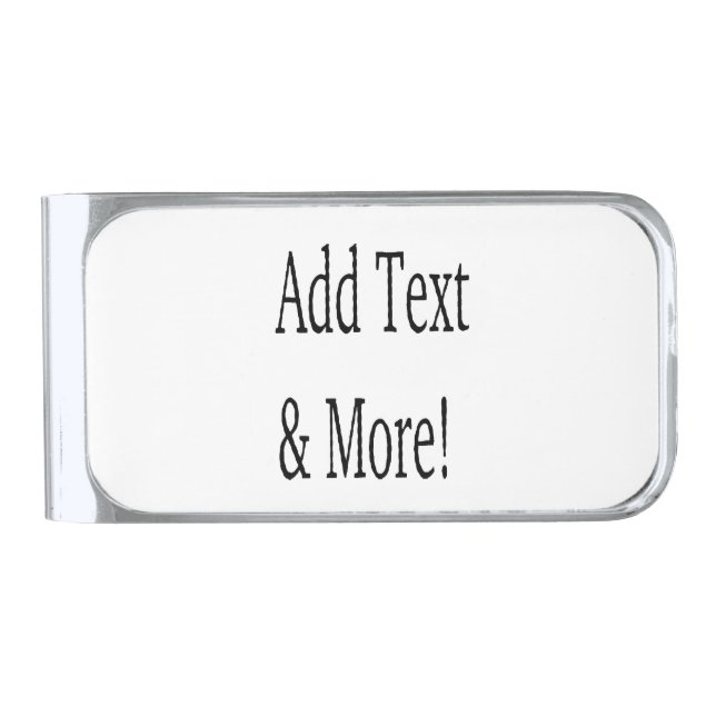 Add Text & More! Customize Your Own Personalized Silver Finish Money Clip (Front)
