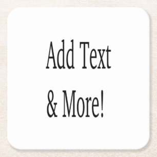 Add Text & More! Customize Your Own Personalized Square Paper Coaster