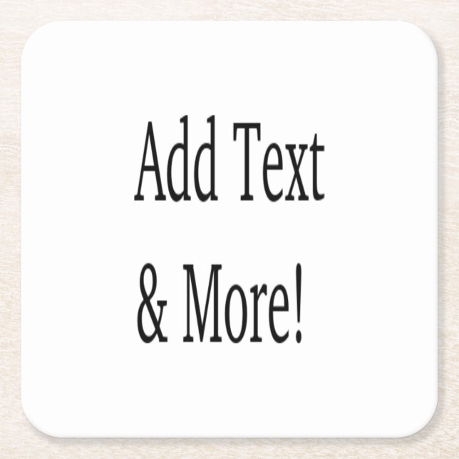 Add Text & More! Customize Your Own Personalized Square Paper Coaster (Front)