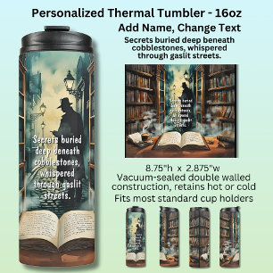 Add Text, Murder Mystery Crime Books Thermal Tumbler