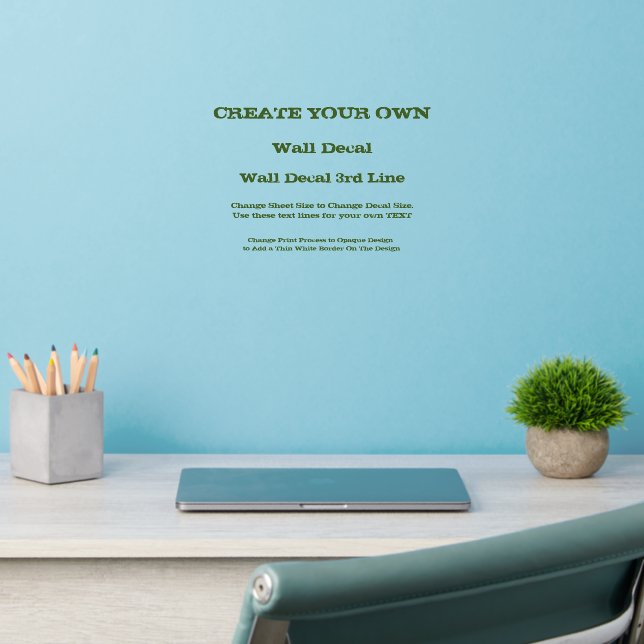 Add Text Name, Create Your Own Text Message        Wall Decal (Home Office 2)