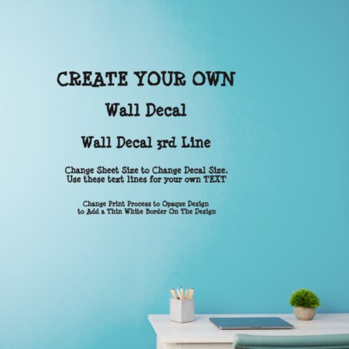 Add Text Name Create Your Own Text Message        Wall Decal