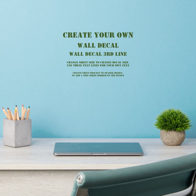 Add Text Name, Create Your Own Text Message        Wall Decal (Home Office 2)