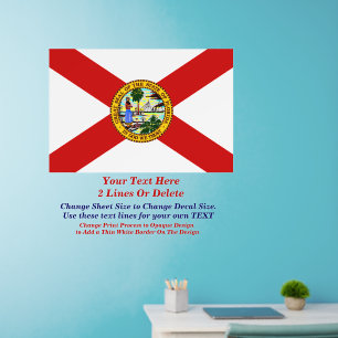 Add Text Name, Florida State Flag Wall Decal