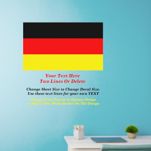 Add Text Name, German Germany Black Red Gold Wall Decal