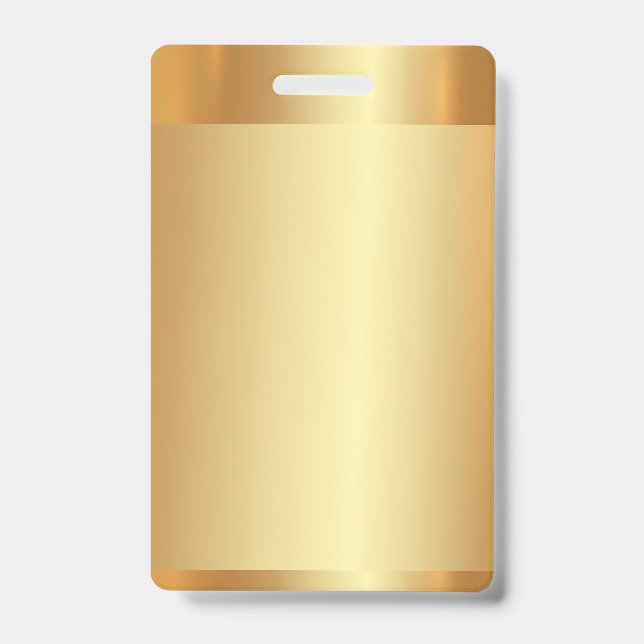 Add Text Name Logo Blank Gold Background Vertical Badge (Front)