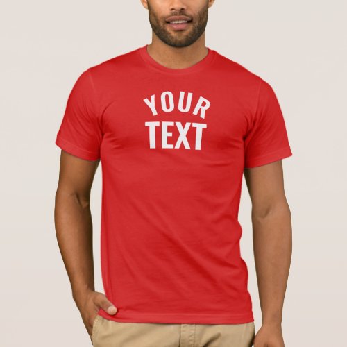 Add Text Name Mens BellaCanvas Short Sleeve Red T_Shirt
