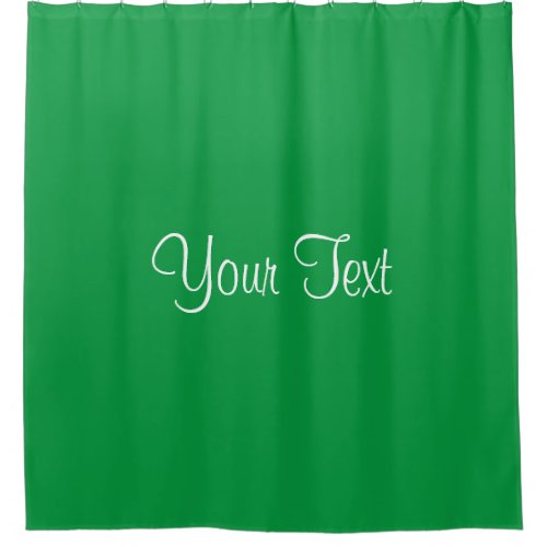 Add Text Name Modern Elegant Kelly Green Template Shower Curtain