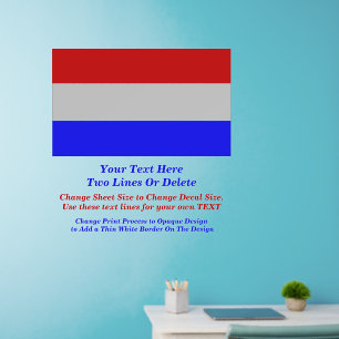 Add Text Name, Netherlands Dutch Flag Wall Decal