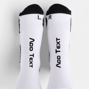 Add Text Name Printed Stylish Elegant Men Women Socks