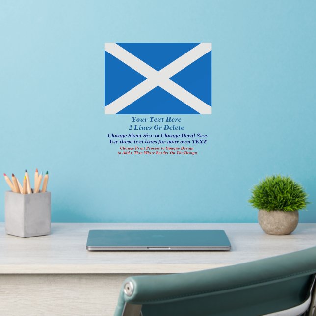 Add Text Name, Scotland Scottish Wall Decal (Home Office 2)