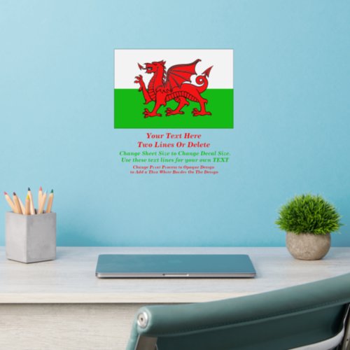 Add Text Name Wales Welsh Red Dragon Wall Decal