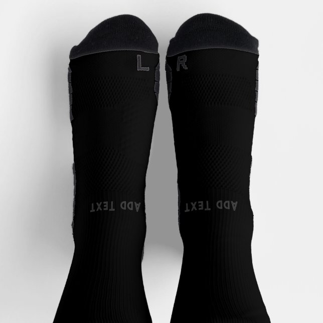 Add Text Name with Black Color Background Stylish Socks (Top)