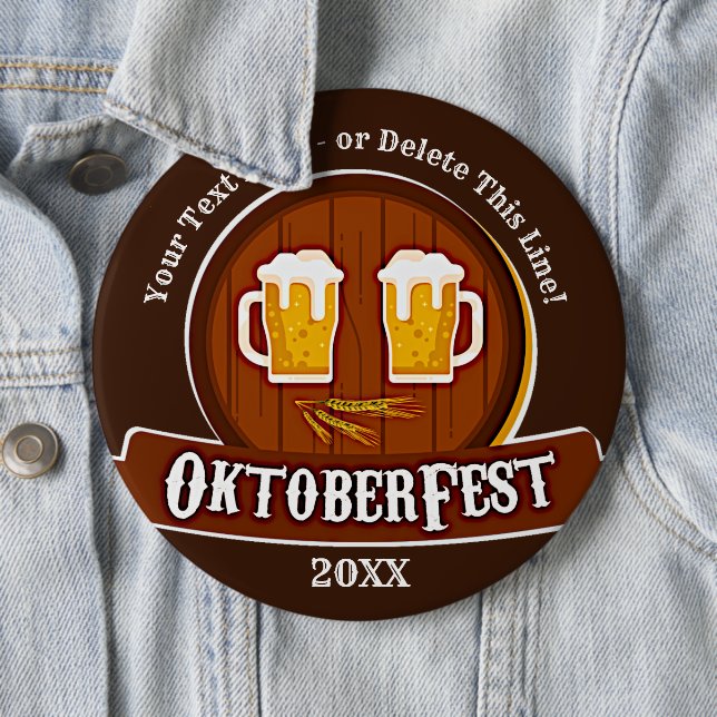 Add Text Name Year Oktoberfest Party 20xx  Button (In Situ)