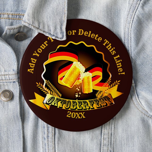 Add Text Name Year Oktoberfest Party 20xx  Button (In Situ)