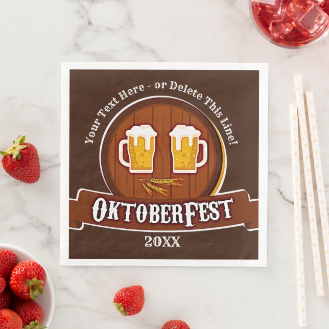 Add Text Name Year Oktoberfest Party 20xx  Paper Dinner Napkins (Insitu)