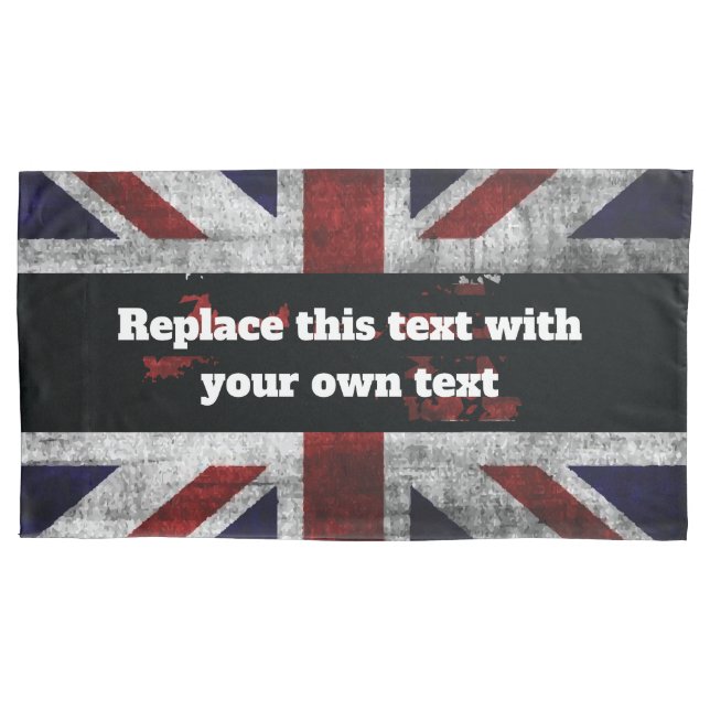 Add text on English flag Throw Pillow Pillow Case (Front)