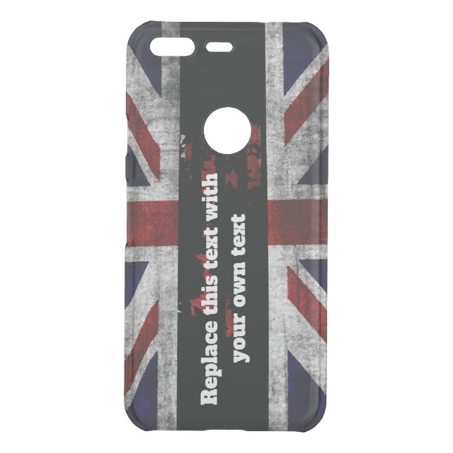 Add text on English flag Throw Pillow Uncommon Google Pixel Case (Back)