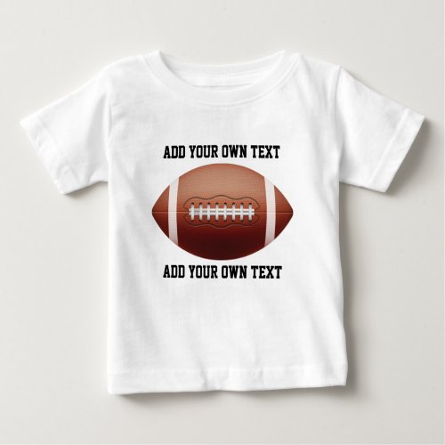 Add text on football throw pillow baby T_Shirt