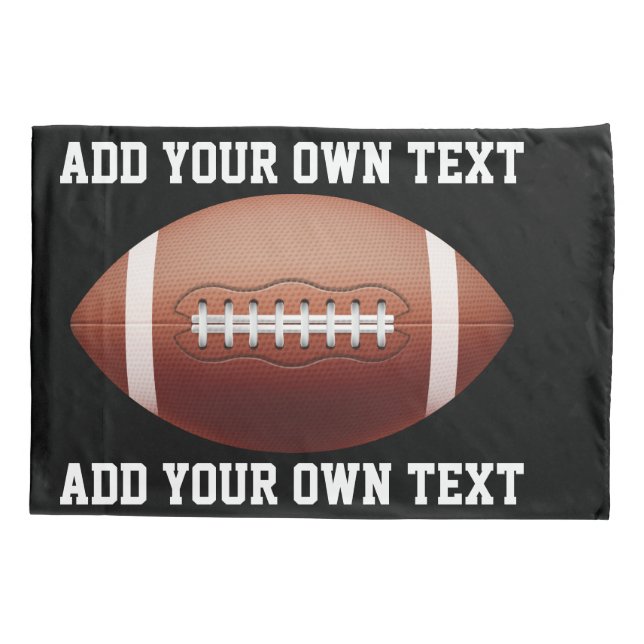 Add text on football throw pillow case (Back)