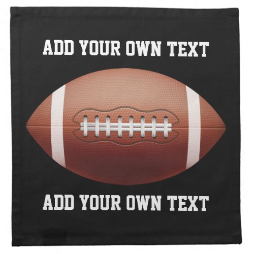 Add text on football throw pillow cloth napkin