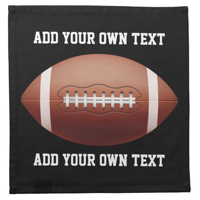 Add text on football throw pillow cloth napkin (Front)