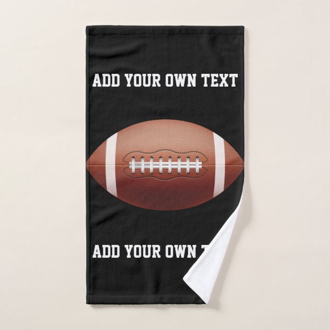 Add text on football throw pillow hand towel  (Hand Towel)