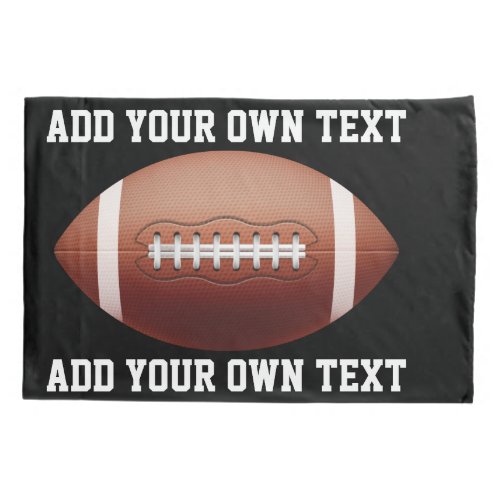 Add text on football throw pillow pillow case