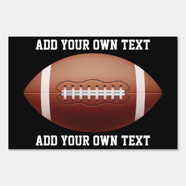 Add text on football throw pillow sign (Front)
