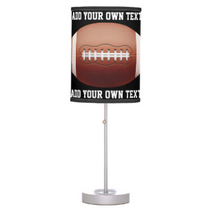 Add text on football throw pillow table lamp