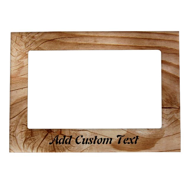 Add Text On Natural Wood Look Magnetic Photo Frame (Front)