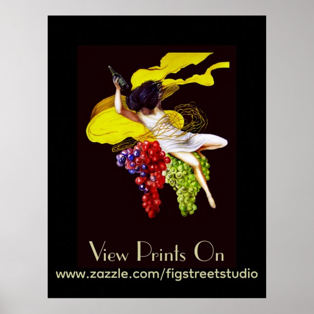 Add Text on Wine  Maid Vintage Lady Posters (Front)