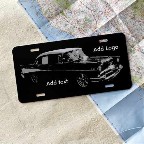 Add Text or Logo Classic Car License Plate