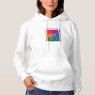 Add Text or Name Upload Logo Womens Double Sided Hoodie