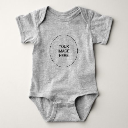 Add Text Picture Jersey Unisex Grey One-pieces Baby Bodysuit