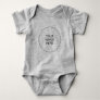 Add Text Picture Jersey Unisex Grey One-Pieces Baby Bodysuit