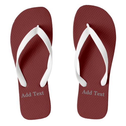 Add Text Printed White Wide straps Adults_Sandals Flip Flops