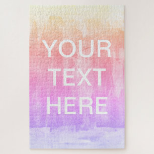 Add Text Template Colorful Gradient Background Jigsaw Puzzle