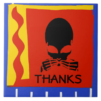 Add Text, Thanks, edit text, add name Ceramic Tile