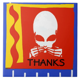 Add Text, Thanks, edit text, add name Ceramic Tile